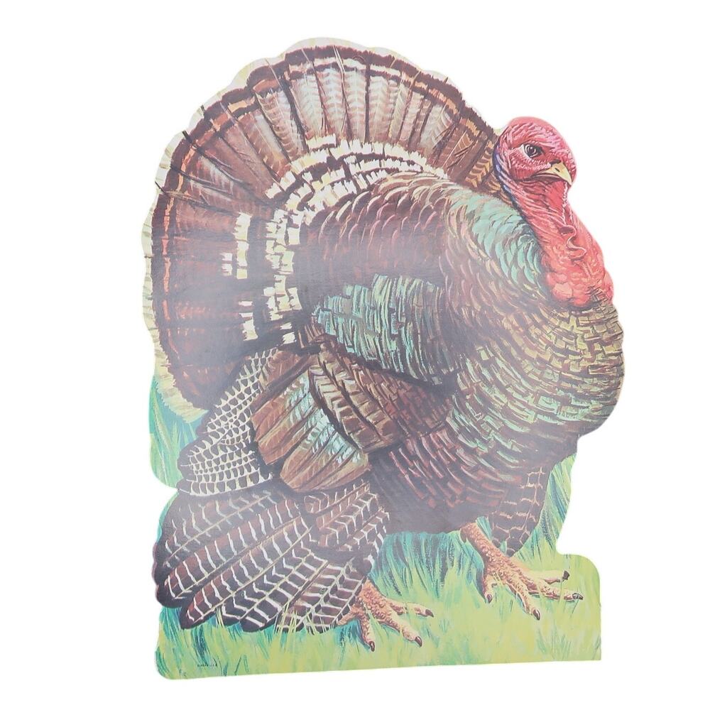 Eureka Thanksgiving Turkey Die Cut Paper Window Decoration Double Sided Vintage